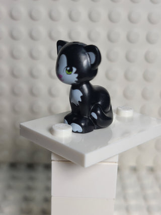 Cat, Sitting, Black w/ White Patches Pattern (Felix) LEGO® Animals LEGO®   