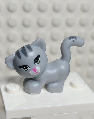 Cat, Light bluish gray w/ Dark Bluish Gray Stripes & White Muzzle (Maxie) LEGO® Animals LEGO®   