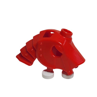 Horse Battle Helmet, Stud on Top, 4 Neck Plates LEGO® Animals LEGO® Red  