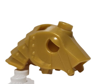 Horse Battle Helmet, Stud on Top, 4 Neck Plates LEGO® Animals LEGO® Pearl Gold  