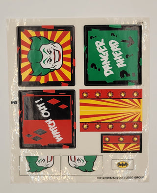 Sticker Sheet for Set The Dynamic Duo Funhouse Escape, 6857 - (75012/4659242), Part# 6857stk01 Part LEGO® Full Sheet