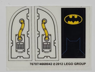 Sticker Sheet for Set The Batcave, 6860 - (76707/4668042), Part# 6860stk01 Part LEGO® Only 3 Stickers / Cut Sticker Sheet
