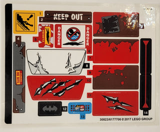 Sticker Sheet for Set Killer Croc Tail-Gator, 70907 - (30823/6177706), Part# 70907stk01 Part LEGO® Full Sheet