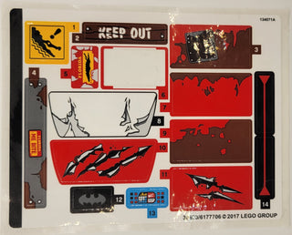 Sticker Sheet for Set Killer Croc Tail-Gator, 70907 - (30823/6177706), Part# 70907stk01 Part LEGO® Missing One