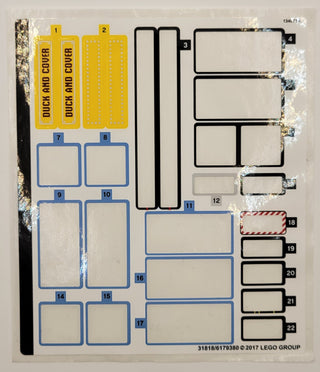 Sticker Sheet for Set Batcave Break-In, 70909 - (31818/6179380), Part# 70909stk01 Part LEGO® Missing 22 (Only 4) Stickers