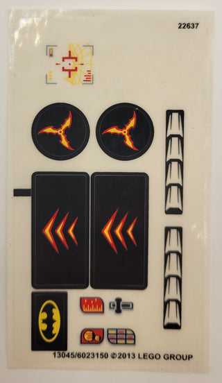 Sticker Sheet for Set Arctic Batman vs. Mr. Freeze: Aquaman on Ice, 76000 - (13045/6023150), Part# 76000stk01 Part LEGO® Full Sheet