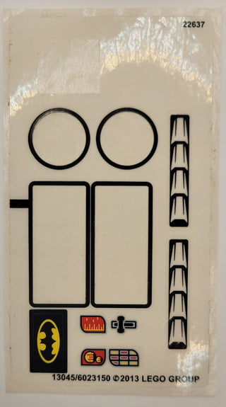 Sticker Sheet for Set Arctic Batman vs. Mr. Freeze: Aquaman on Ice, 76000 - (13045/6023150), Part# 76000stk01 Part LEGO® Missing 5 (Only 5) Stickers