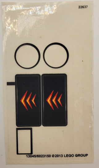 Sticker Sheet for Set Arctic Batman vs. Mr. Freeze: Aquaman on Ice, 76000 - (13045/6023150), Part# 76000stk01 Part LEGO® Missing 8 (Only Two Large Rectangles) Stickers