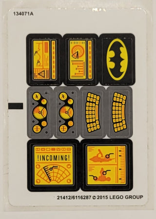 Sticker Sheet for Set The Batboat Harbour Pursuit (Harbor), 76034 - North American Version - (21412/6116287), Part# 76034stk01b