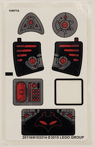 Sticker Sheet for Set Black Manta Deep Sea Strike, 76027 - North American Version - (20116/6103314), Part# 76027stk01b