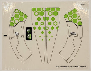 Sticker Sheet for Set Brainiac Attack, 76040 - Transparent Background Version - (20247/6104007), Part# 76040stk01a