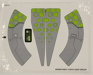 Sticker Sheet for Set Brainiac Attack, 76040 - Solid Color Background Version - (20248/6104011), Part# 76040stk01b