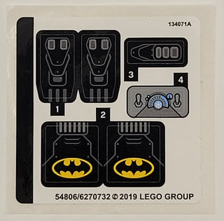 Sticker Sheet for Set Mr. Freeze Batcycle Battle, 76118 - (54806/6270732), Part# 76118stk01