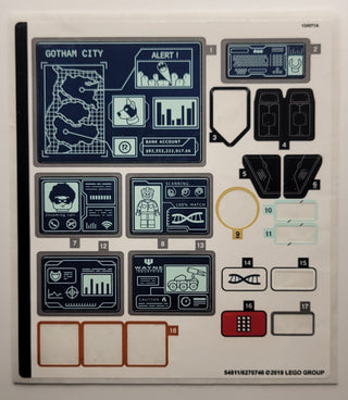 Sticker Sheet for Set Batcave Clayface Invasion, 76122 - (54811/6270746), Part# 76122stk01