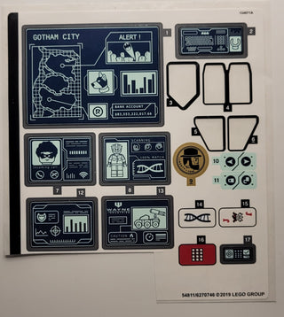 Sticker Sheet for Set Batcave Clayface Invasion, 76122 - (54811/6270746), Part# 76122stk01