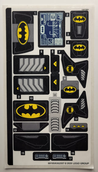 Sticker Sheet for Set Mobile Bat Base, 76160 - (68195/6302557), Part# 76160stk01