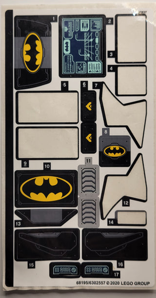 Sticker Sheet for Set Mobile Bat Base, 76160 - (68195/6302557), Part# 76160stk01