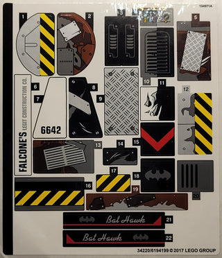 Sticker Sheet for Set Two-Face Double Demolition, 70915 - (34220/6194199), Part# 70915stk01