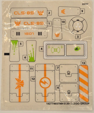 Sticker Sheet for Set CLS-89 Eradicator Mech, 70707 - (14277/6037984), Part# 70707stk01