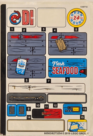 Sticker Sheet for Set Shrimp Shack Attack, 70422- (60503/6273254), Part# 70422stk01
