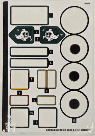 Sticker Sheet for Set Supernatural Race Car, 70434- (68993/6309166), Part# 70434stk01