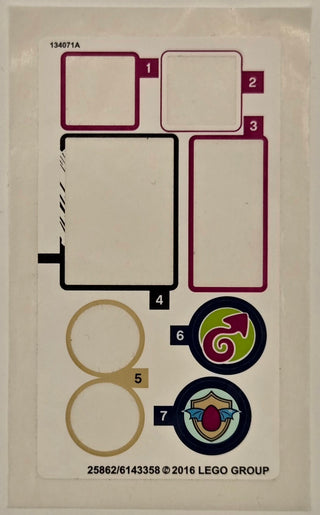 Sticker Sheet for Set Elvendale School of Dragons, 41173 - (25862/6143358), Part# 41173stk01b