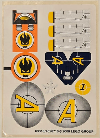 Sticker Sheet for Set Mission 1: Jetpack Pursuit, 8631 - (63316/4528710), Part# 8631stk01