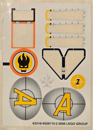 Sticker Sheet for Set Mission 1: Jetpack Pursuit, 8631 - (63316/4528710), Part# 8631stk01