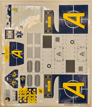 Sticker Sheet for Set Mission 6: Mobile Command Center, 8635 - (63720/4530007), Part# 8635stk01