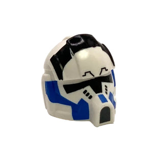 Minifigure, Headgear Helmet SW Clone Pilot with Elongated Breathing Mask and 501st Pattern, Part# 11331pb01 Part LEGO® White Very Good