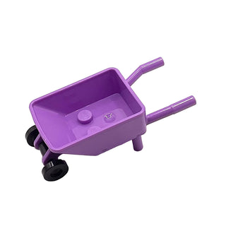 Minifigure, Utensil Wheelbarrow with Black Trolley Wheels (98288 / 2496), Part# 98288c03 Part LEGO® Medium Lavender Very Good