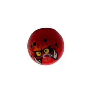Technic Ball Joint with Globlin Type 4 Pattern, Part# 32474pb007 Part LEGO® Red