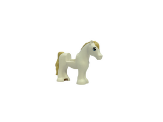 Horse / Pony, Friends with 1 x 1 Cutout with Molded Tan Mane and Tail and Printed Sand Blue Eyes and Black Eyebrows Pattern, 75498pb03 Minifigure LEGO®