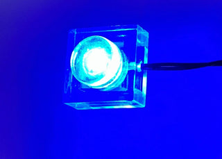 1x1 LED Light-up Plate, USB Powered, LS1x1 Custom Parts United Brick Co® Blue