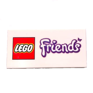 Tile 2 x 4 with LEGO Friends Logo Pattern, Part# 87079pb0133