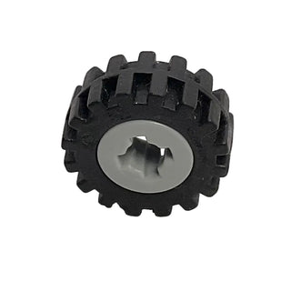 Wheel 8mm D. x 6mm with Black Tire 15mm D. x 6mm Offset Tread Small - Band Around Center of Tread (4624/87414), Part# 4624c06 Part LEGO®