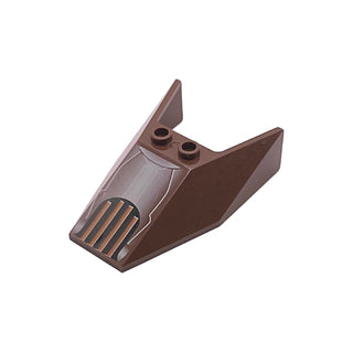 Windscreen 6 x 4 x 1 1/3 with Bottom Tabs and Hollow Studs with Grille Pattern, Part# 6152apx1 Part LEGO® Brown