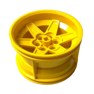 Wheel 56mm D. x 34mm Technic Racing Medium, 6 Pin Holes, Part# 15038 Part LEGO® Yellow