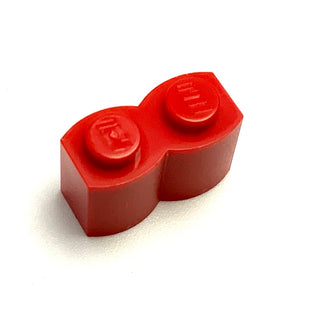Brick, Modified 1x2 with Log Profile, Part# 30136 Part LEGO® Red  