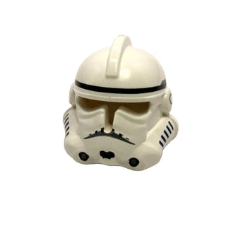 Minifigure, Headgear Helmet SW Clone Trooper Ep. 3 with Dotted Mouth Pattern, Part# 50995pb07 Part LEGO® White Very Good