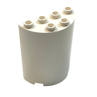 Cylinder Half 2x4x4, Part# 6259 Part LEGO® White