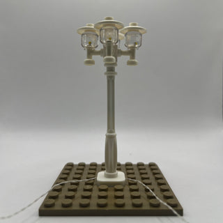 Lighting Kit, Quad Lamp Post, Double Connector (White Pole, Amber Light) ACCQHLA-W/A Light up kit United Brick Co®
