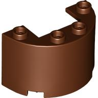Cylinder Half 2x4x2 with 1x2 Cutout, Part# 24593 Part LEGO® Reddish Brown 1 Part