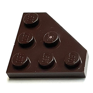 Wedge, Plate 3 x 3 Cut Corner, Part# 2450 Part LEGO® Dark Brown