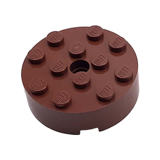 Brick Round 4x4 with Hole, Part# 87081 Part LEGO® Reddish Brown 1 Part