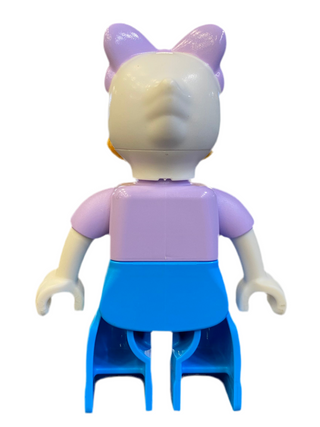 Duplo Figure Lego Ville, Daisy Duck, Lavender Bow and Shirt, Dark Azure Overalls and Legs Minifigure LEGO®