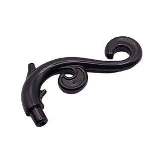 Plant, Curved Branch with Thorns and Swirls, Part# 28870 Part LEGO® Black 1 Part