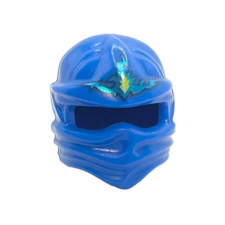 Minifigure, Headgear Ninjago Jay NRG Wrap Type 1 with Dark Blue, Metallic Cyan and Neon Green Electricity Lightning Energy Pattern, Part# 98133pb06 Part LEGO®