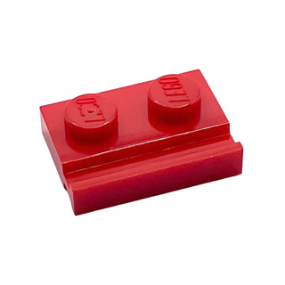 Plate, Modified 1x2 with Door Rail, Part# 32028 Part LEGO® Red