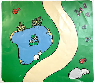 Plastic Playmat with Path and Pond / Path and Firepit Pattern, Part# multipls13